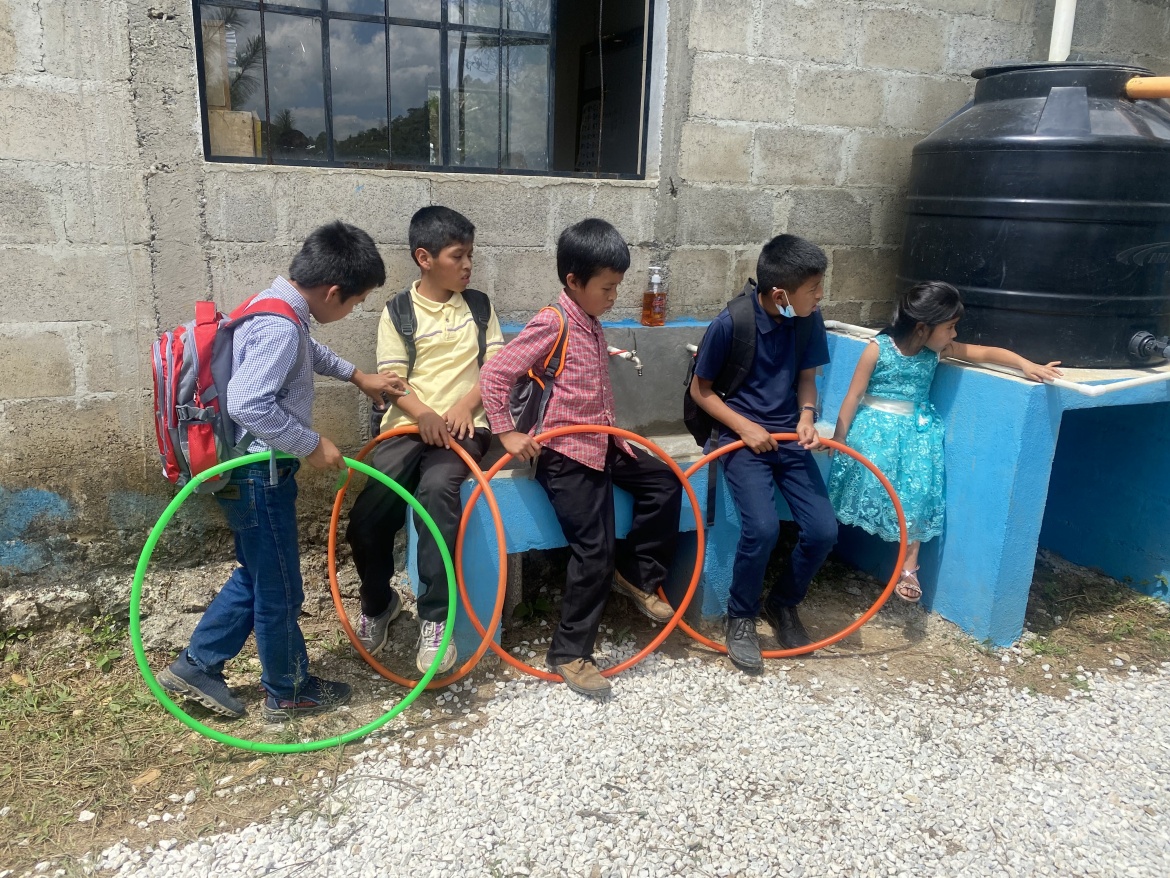 Children outside of San Luis Chicoyou school in the municipality of Coban, Alta Verapaz, Guatemala. Credit: Ministry of Education, Guatemala.